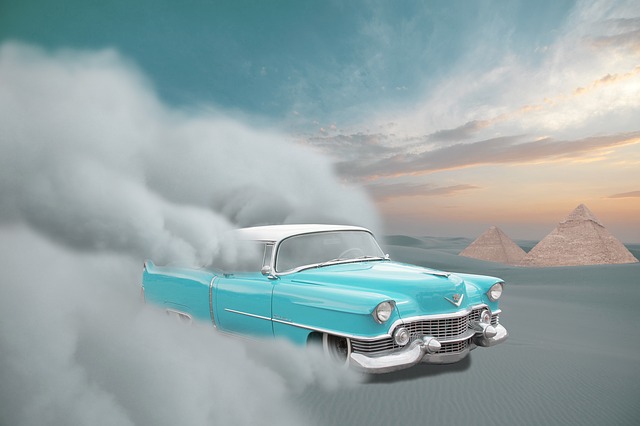 modrý cadillac